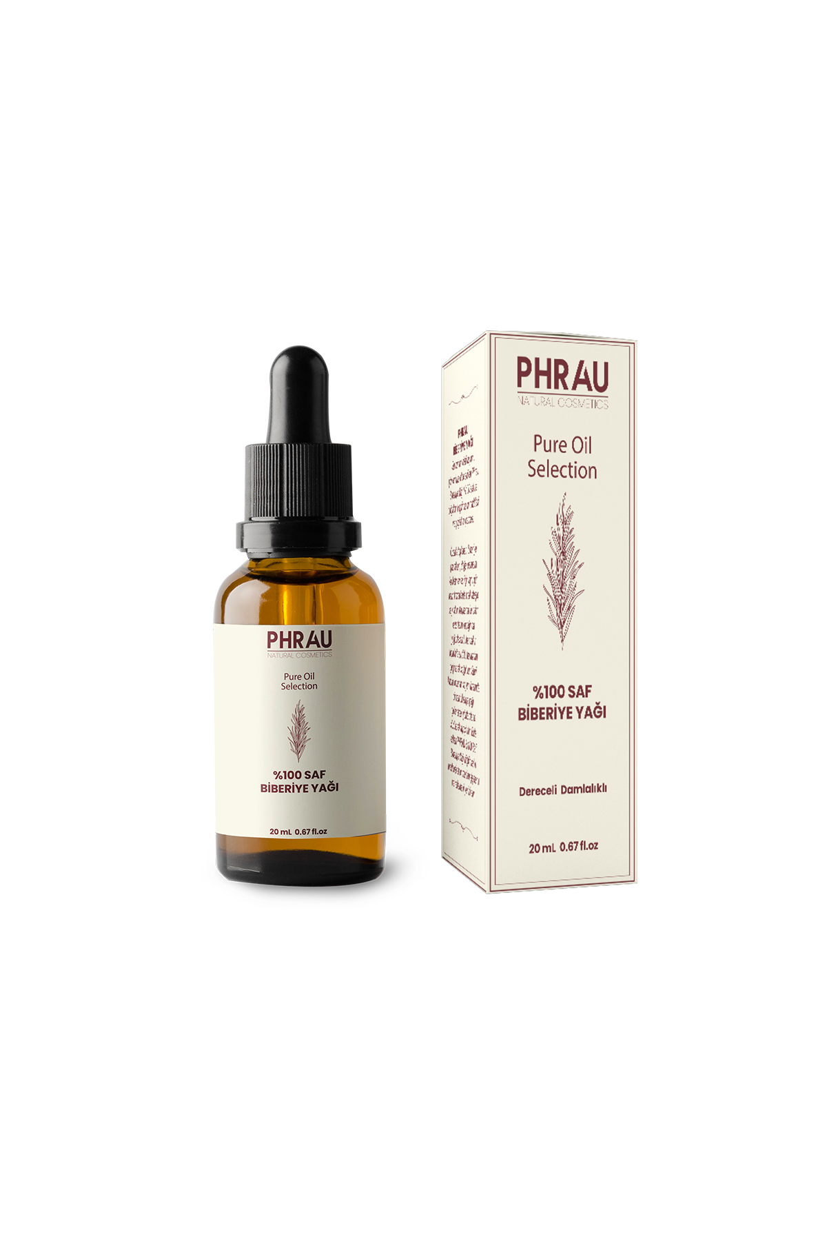 PHRAU %100 Saf ve Doğal Biberiye Uçucu Yağı 20 ml