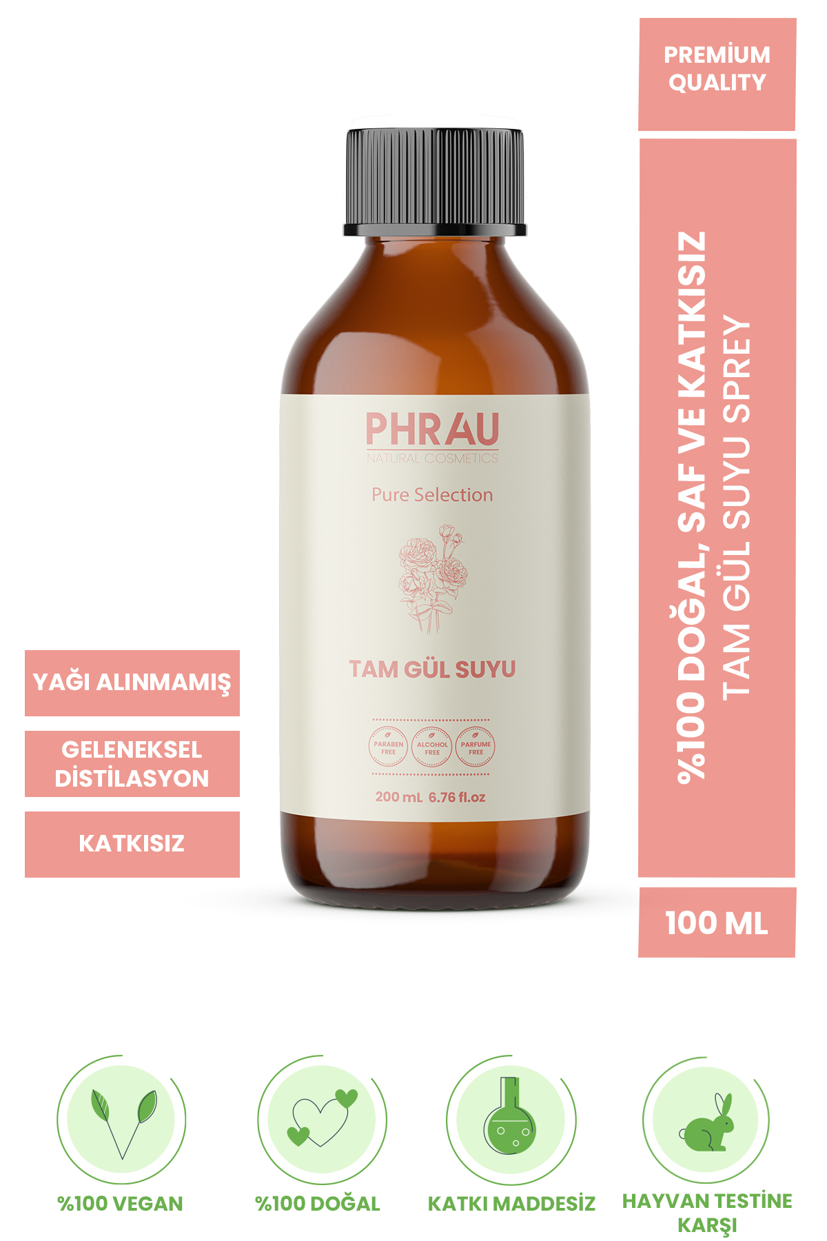 PHRAU Tam Gül Suyu 200ml