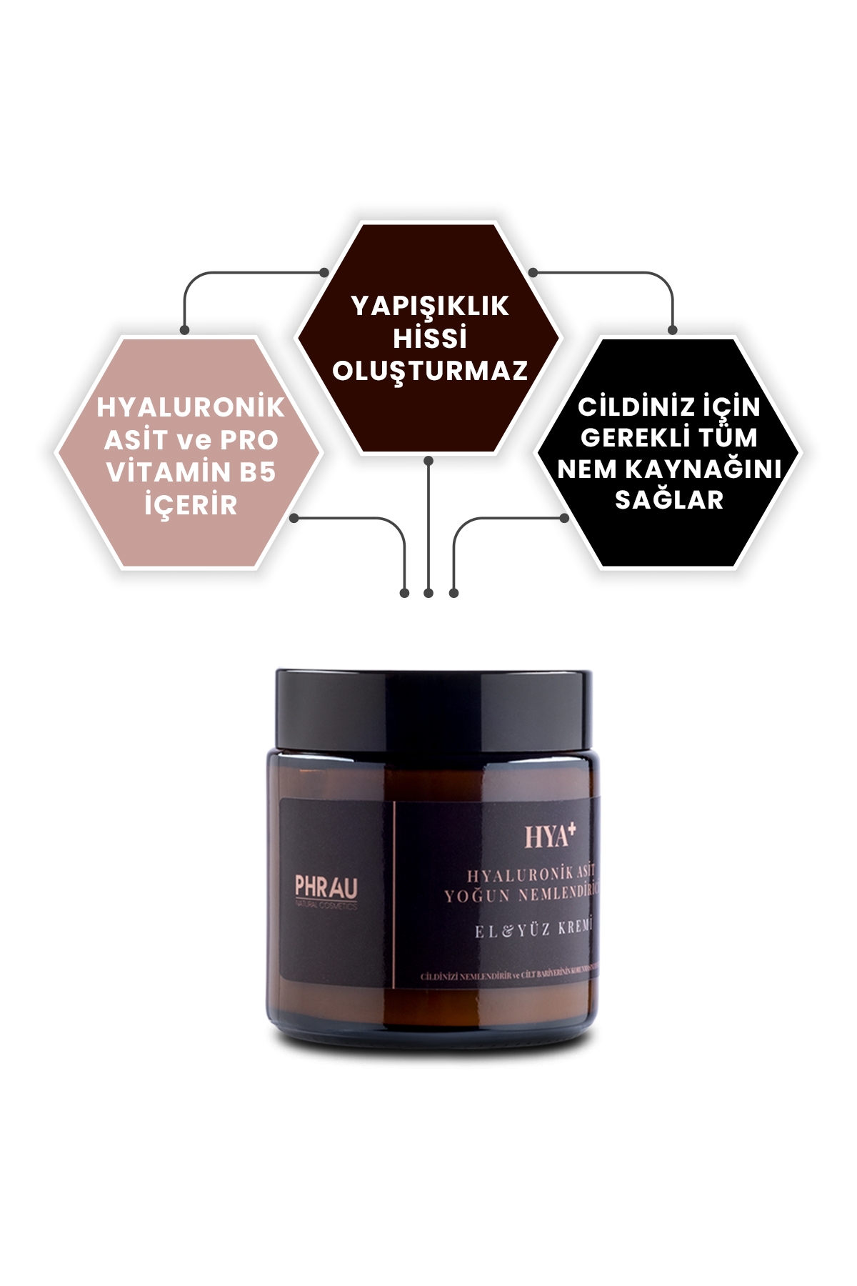 PHRAU HYA Plus Yoğun Nemlendirici Hyaluronik Asit El ve Yüz Kremi (Pro Vitamin B5 Destekli)
