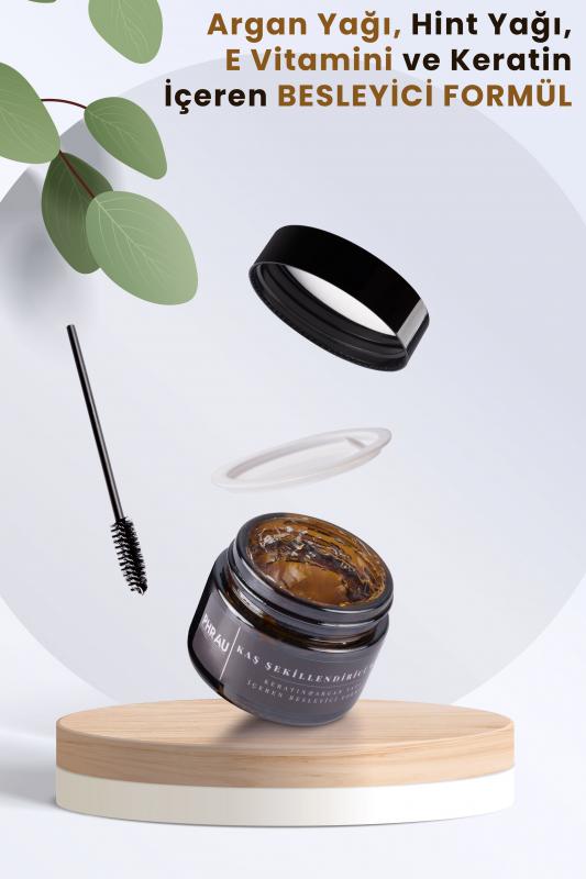 PHRAU Kaş Şekillendirici ve Sabitleyici Wax (Argan Yağı, Hint Yağı, E Vitamini ve Keratin İçerir)