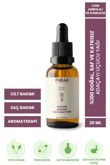 PHRAU %100 Saf ve Doğal Adaçayı Uçucu Yağı 20 ml - Hiçbir Katkı Maddesi İçermez