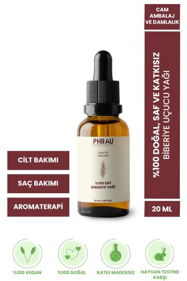 PHRAU %100 Saf ve Doğal Biberiye Uçucu Yağı 20 ml - Hiçbir Katkı Maddesi İçermez
