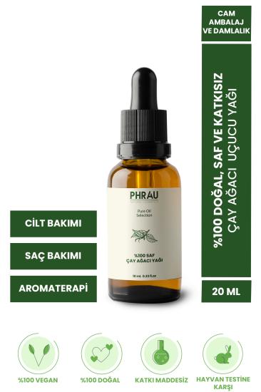PHRAU %100 Saf ve Doğal Çay Ağacı Uçucu Yağı 20 ml - Hiçbir Katkı Maddesi İçermez