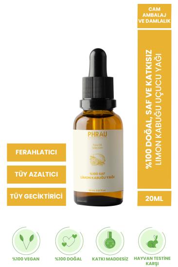 PHRAU %100 Saf Ve Doğal Limon Kabuğu Uçucu Yağı 20 ml 